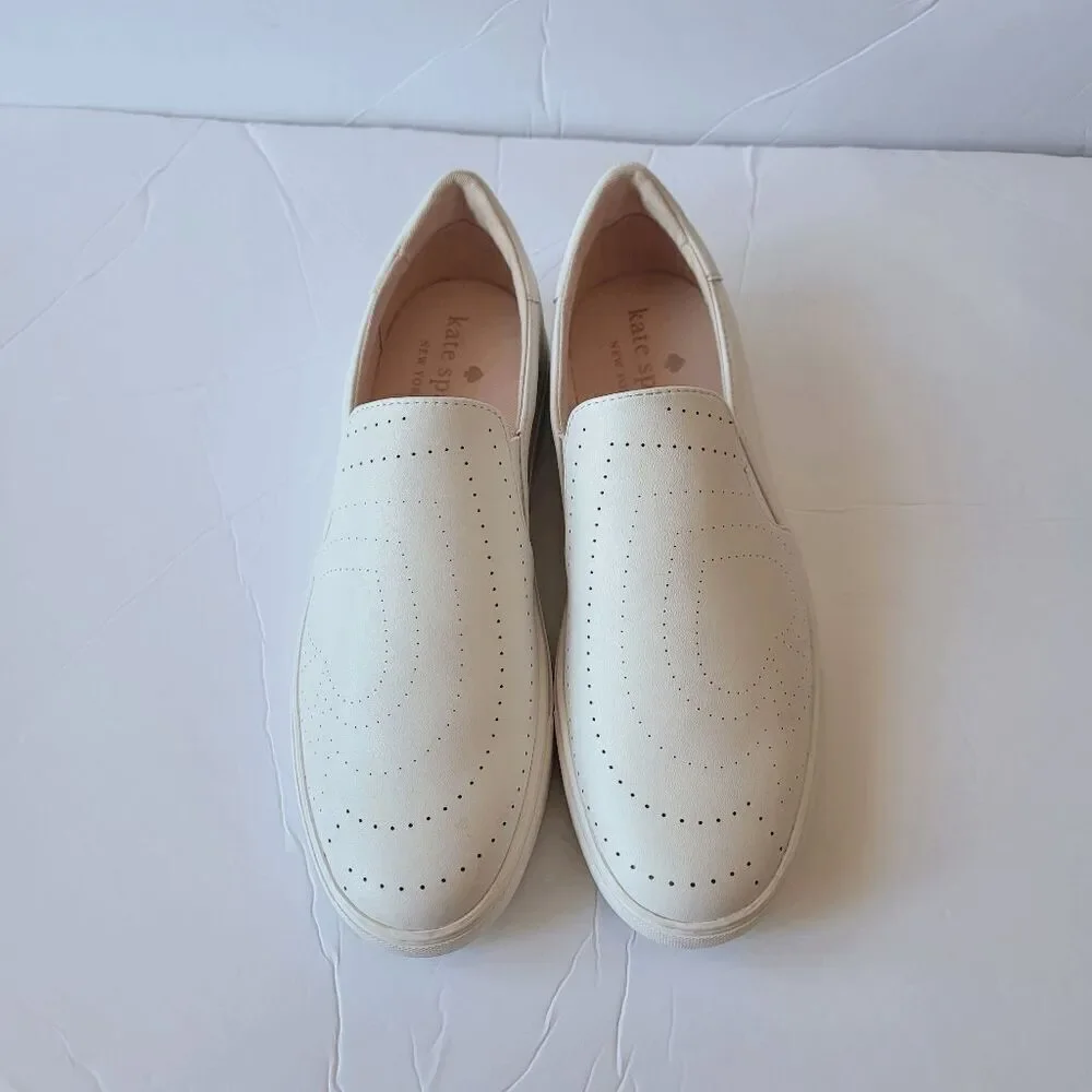 Kate Spade womens Sz 11B white Azores slip on sneakers